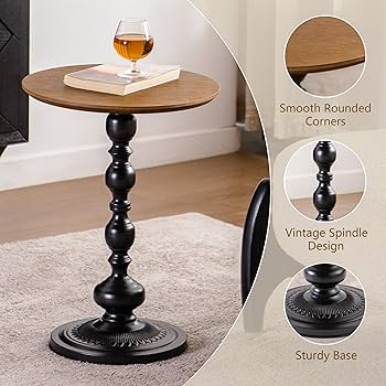 Amazon.com: YUIlili Round End Table, Framhose Small Side